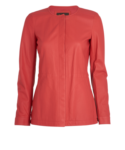 Loro Piana Button-Up Jacket, &pound;495, Clothing, Pink, Lambskin Leather, Front view