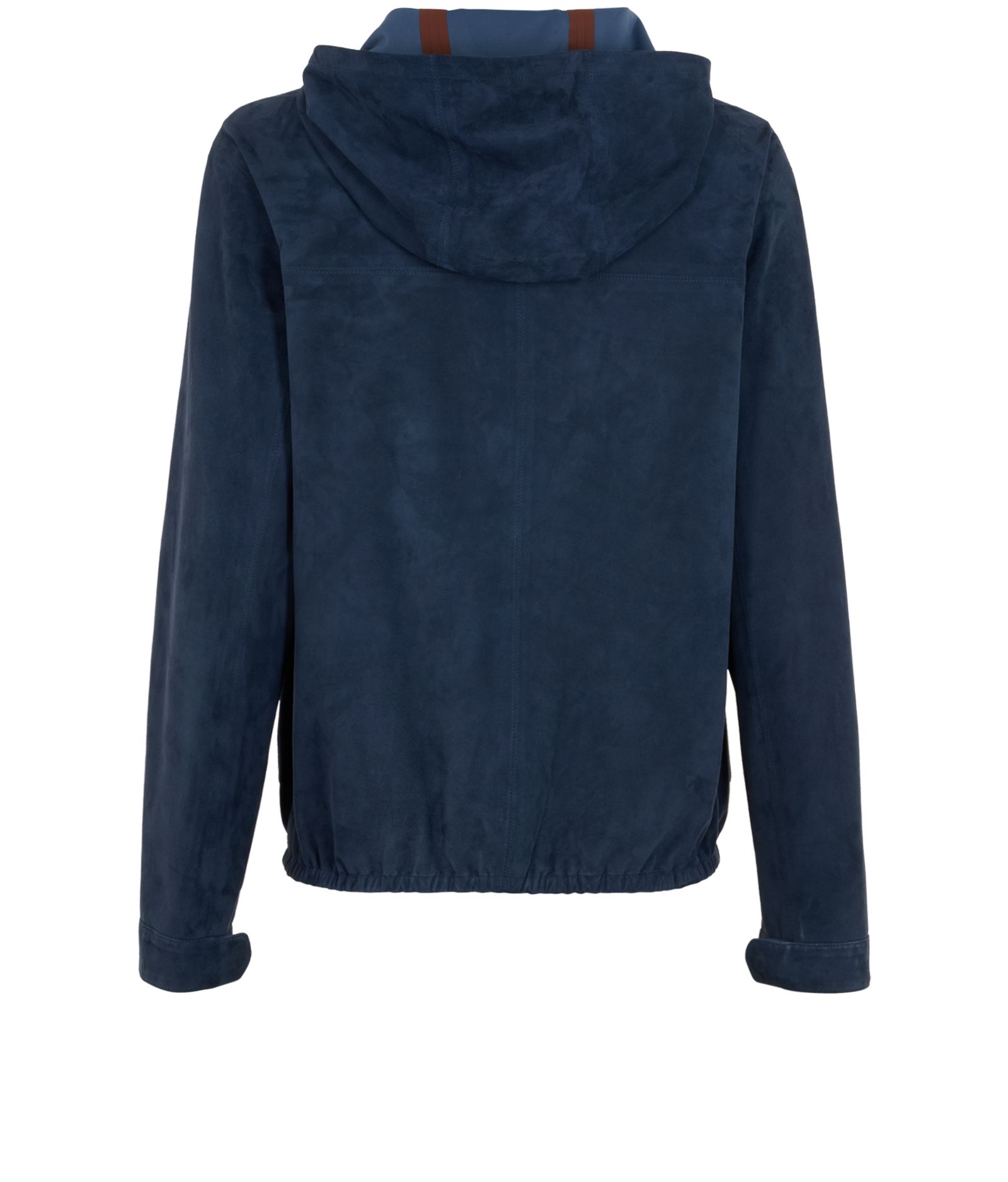 Loro Piana Hooded Zip-Up Jacket, &pound;1,200, Clothing, Navy, Goatskin/Suede, Back view