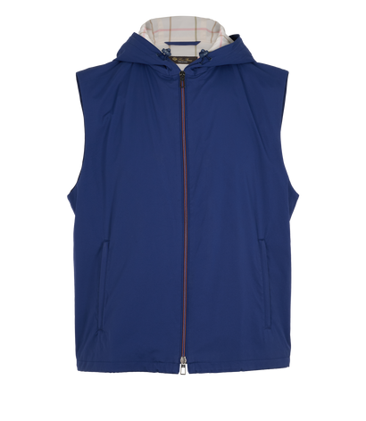 Loro Piana Rain System Vest, &pound;450, Clothing, Blue, Nylon, Front view