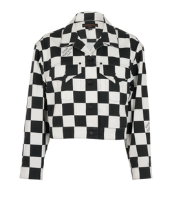 Louis Vuitton Check Jacket, Denim, Black/White, Size UK10, 2*