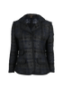 Louis Vuitton Textured Grid Tweed Jacket, &pound;550, Clothing, Black/Blue, Cotton, Front view