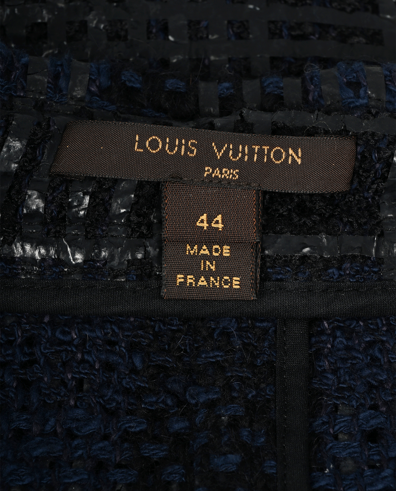Louis Vuitton Textured Grid Tweed Jacket, &pound;550, Clothing, Black/Blue, Cotton, Other view