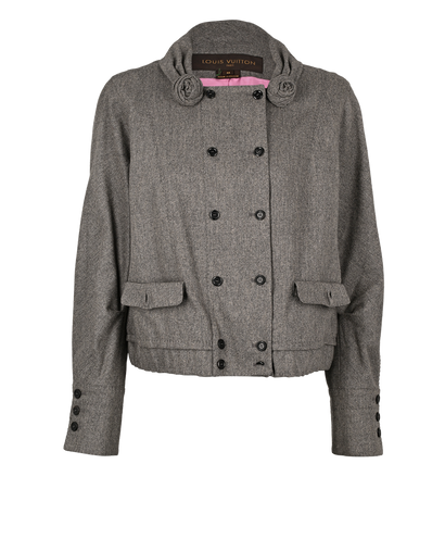Louis Vuitton Rose Detail Jacket, &pound;550, Clothing, Grey, Wool, Front view
