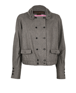 Louis Vuitton Rose Detail Jacket, Wool, Grey, UK16, 2*