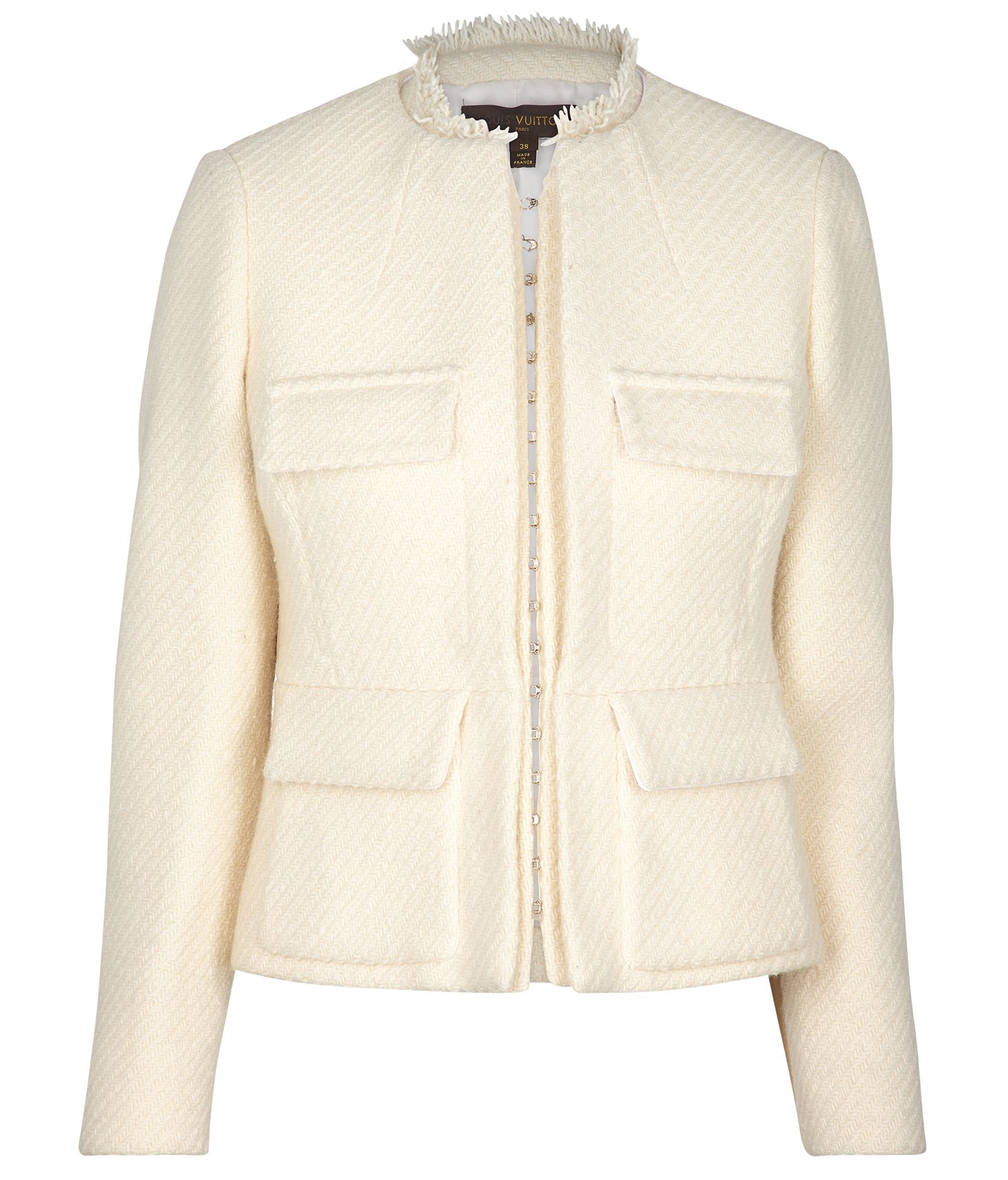 Louis Vuitton - Authenticated Jacket - Silk White Plain for Women, Good Condition