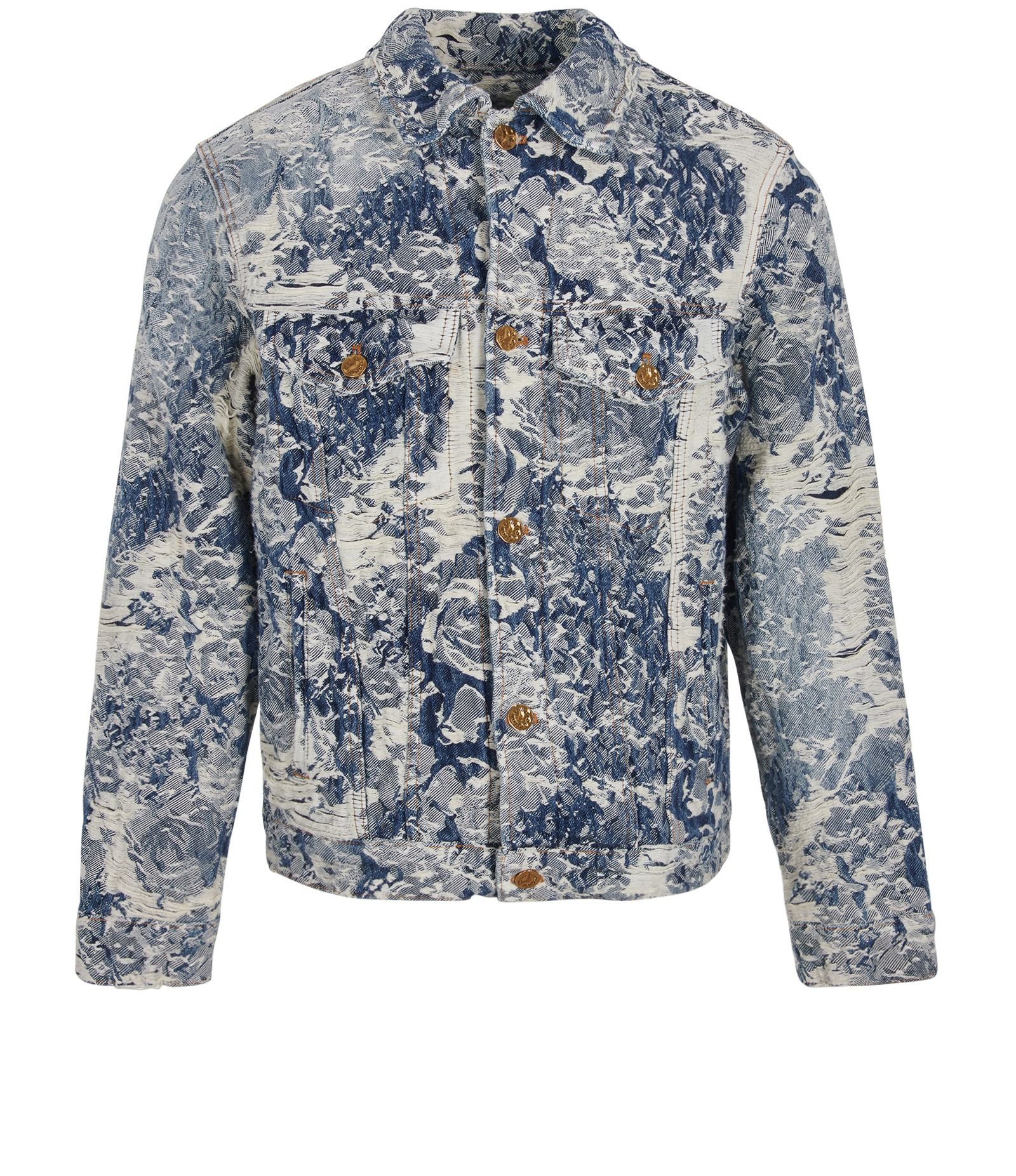 Louis Vuitton Distressed Floral Denim Jacket