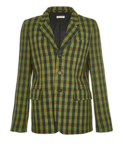 Marni Check Jacket, Wool, Green/Yellow/Black, 16, 2*