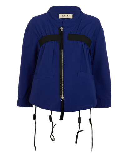 Marni 2011 Drawstring Zip-Up Jacket, &pound;40, Clothing, Blue, Cotton/Polyester (Polymer), Front view
