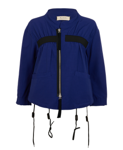 Marni 2011 Drawstring Zip-Up Jacket, Poly/Cotton, Blue, UK 12, 2*