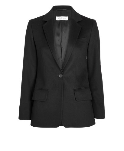 Max Mara Single Breasted Blazer, £180, Clothing, Black, Wool, Front view