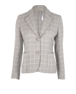 Max Mara Fitted Blazer, Wool, Grey, UK10, 3*