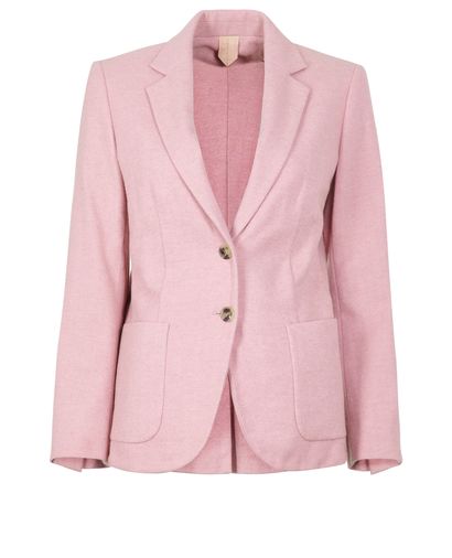 Max Mara Herringbone Blazer, &pound;160, Clothing, Pink, Cotton, Front view