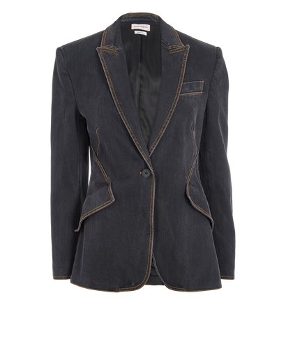 Alexander McQueen Cinched Denim Jack, front view
