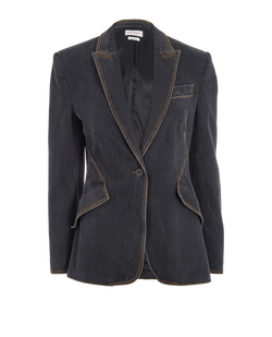 Alexander McQueen Cinched Denim Jack, Cotton, Black, UK14, 3*