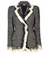 Alexander McQueen Silk Fringe Tweed Jacket, front view