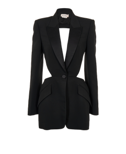 Alexander McQueen Cut-Out Blazer, Wool, Black, UK12, 2*