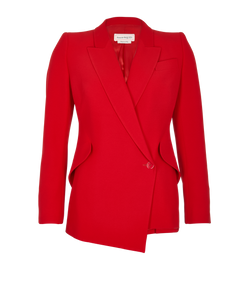 Alexander Mcqueen Drop Hem Blazer, Viscose, Red, UK8, 4*