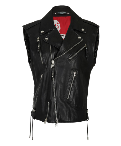 Alexander McQueen Sleeveless Biker Jacket, front view