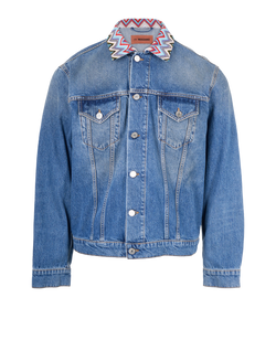Missoni Denim Jacket, Mens, Cotton, Blue, Sz M, 2*