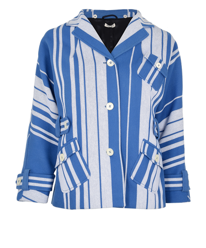 Miu Miu Striped Belted Jacket, front view