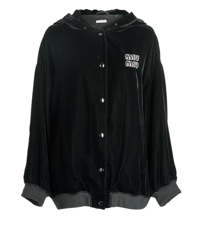 Miu Miu Hooded Velvet Jacket, front view