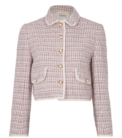 Miu Miu Cropped Tweed Jacket, front view