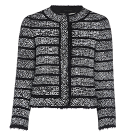 Marc Jacobs Woven Cropped Jacket, Wool/Polyester, Black/White, 8, 3*