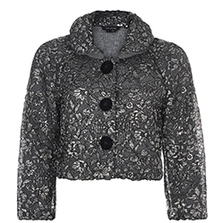 Marc Jacobs Lace Overlay Jacket, Silver / Black, Wool, M