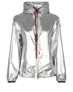 Moncler Mikael Metallic Jacket, coated cotton, silver, 8, 3*