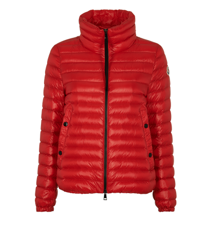 Moncler Basane Puffer Jacket, &pound;490, Clothing, Red, Down Feathers, Front view