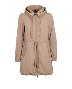 Moncler Topaze Hooded Parka, Polyester, Beige, SZ XS, 2*