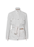 Moncler Belted Zipped Jacket, £250, Clothing, White, Polyester (Polymer), Front view