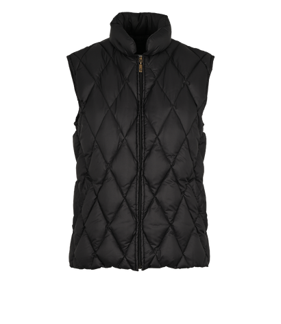 Moncler Quilted Zip-Up Gilet, £220, Clothing, Black, Down Feathers, Front view