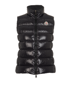 Moncler Ghany Gilet, Down, Black, Sz 8, 2*