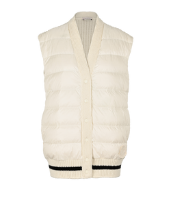 Moncler Knitted Vest, Down/Wool/Nylon, White, Sz XS, 2*