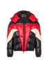 Moncler Anthime Puffer Jacket, &pound;595, Clothing, Black/Red/White, Down Feathers, Front view