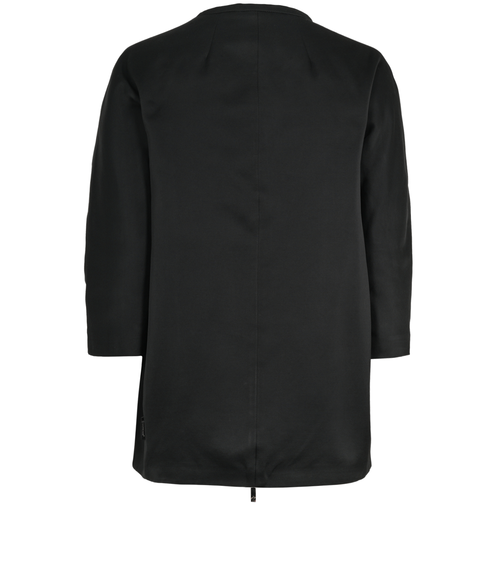 Moncler Collarless Zip-Up Jacket, &pound;320, Clothing, Black, Down Feathers, Back view