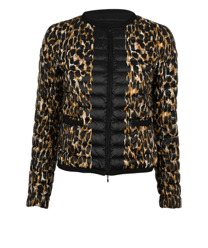 Moncler Animal Print Lightweight Puffer Jacket, £190, Clothing, Black/Brown, Down Feathers, Front view