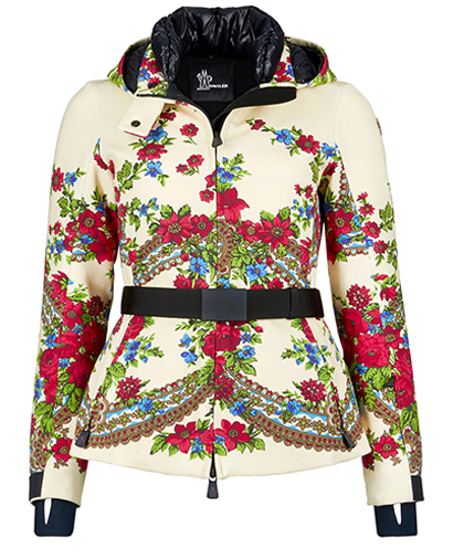 Moncler Floral Printed Ski Jacket, front view