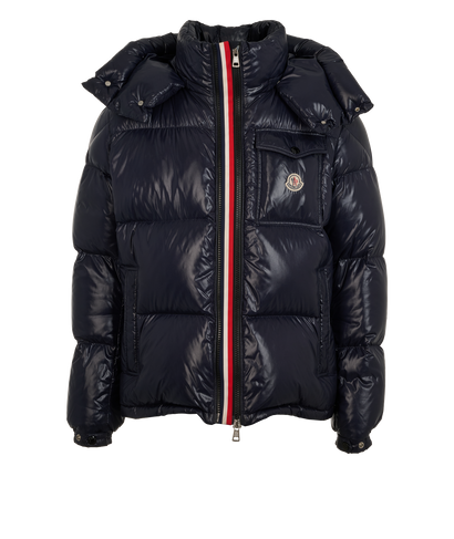 Moncler Montbeliard Jacket, &pound;695, Clothing, Navy, Down Feathers, Front view