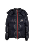 Moncler Montbeliard Jacket, &pound;695, Clothing, Navy, Down Feathers, Front view