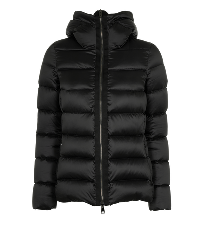Moncler Tatie Puffer Jacket, &pound;420, Clothing, Black, Down Feathers/Polyester (Polymer), Front view