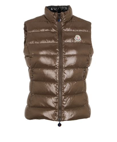 Moncler Ghany Gilet, &pound;250, Clothing, Brown, Down Feathers/Polyester, Front view