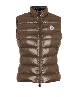 Moncler Ghany Gilet, Poly/Down, Brown, UK10, 2*