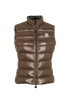 Moncler Ghany Gilet, &pound;250, Clothing, Brown, Down Feathers/Polyester, Front view