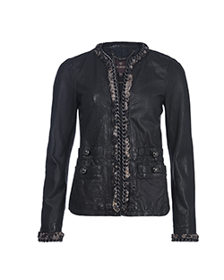 Mulberry Chain Jacket, Leather, Black, UK 8