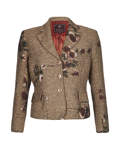 Mulberry Floral Printed Tweed Jacket, front view