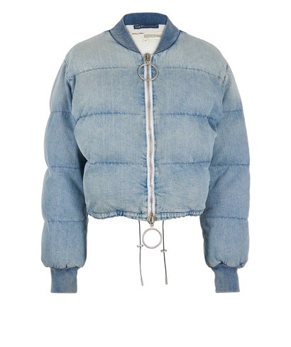 Off-White x Levi's Denim Cropped Puffer Jacket, front view