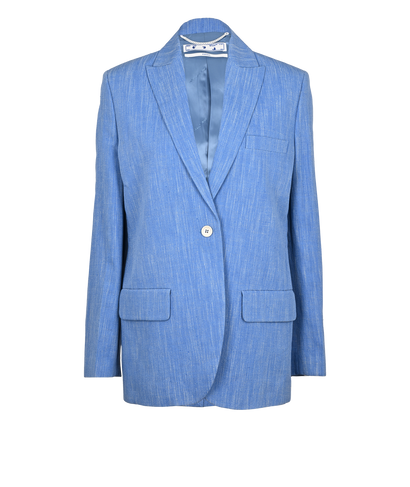 Off White Blazer Jacket, £250, Clothing, Blue, Linen, Front view