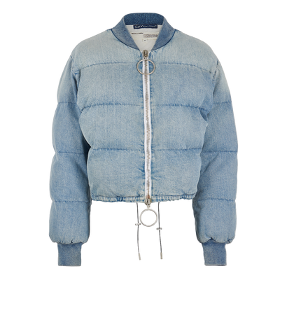 Off-White X Levi's Denim Cropped Puffer, front view